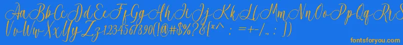 Acrobad Font – Orange Fonts on Blue Background