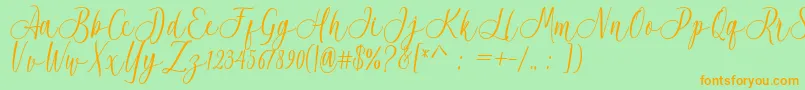 Шрифт Acrobad – оранжевые шрифты на зелёном фоне