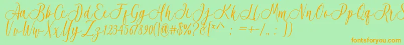Acrobad Font – Orange Fonts on Green Background