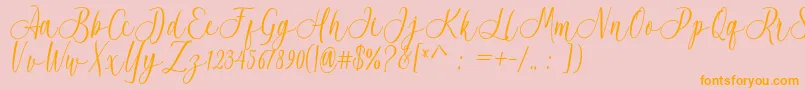 Acrobad-Schriftart – Orangefarbene Schriften auf rosa Hintergrund