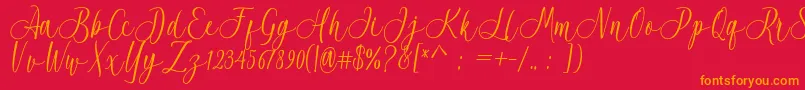 Acrobad Font – Orange Fonts on Red Background