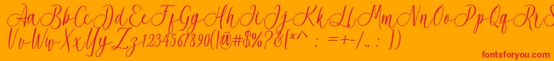 Шрифт Acrobad – красные шрифты на оранжевом фоне
