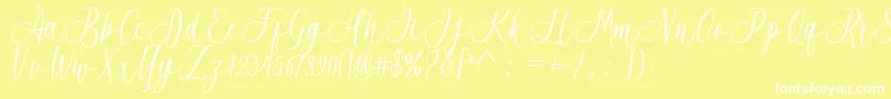 Шрифт Acrobad – белые шрифты на жёлтом фоне