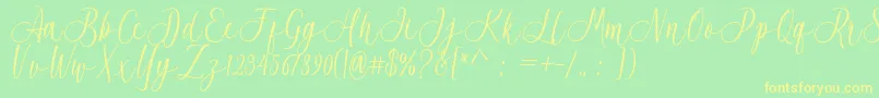 Acrobad Font – Yellow Fonts on Green Background