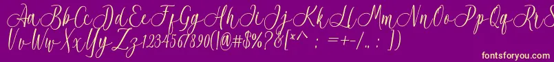 Acrobad Font – Yellow Fonts on Purple Background