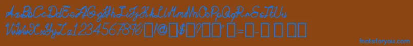 ActaAmour Regular Font – Blue Fonts on Brown Background