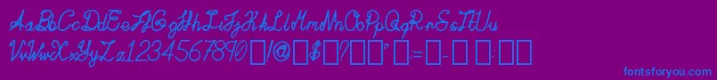 ActaAmour Regular Font – Blue Fonts on Purple Background