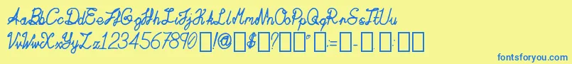 ActaAmour Regular Font – Blue Fonts on Yellow Background