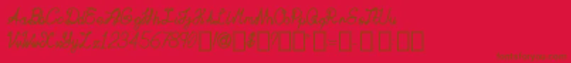 ActaAmour Regular Font – Brown Fonts on Red Background