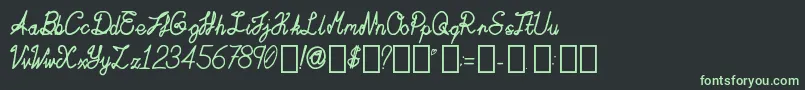 ActaAmour Regular-Schriftart – Grüne Schriften auf schwarzem Hintergrund