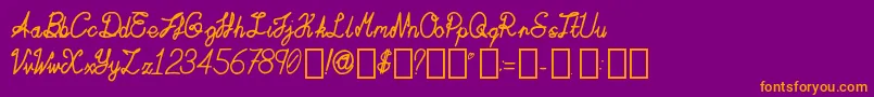 ActaAmour Regular Font – Orange Fonts on Purple Background