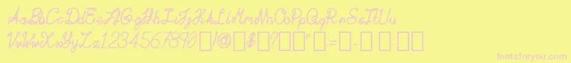ActaAmour Regular-fontti – vaaleanpunaiset fontit keltaisella taustalla