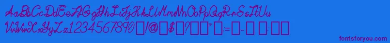 ActaAmour Regular Font – Purple Fonts on Blue Background