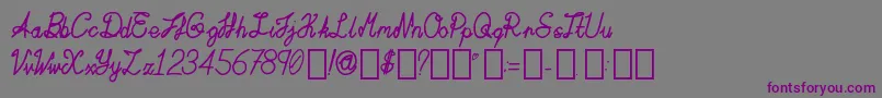 フォントActaAmour Regular – 紫色のフォント、灰色の背景