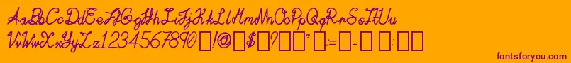 ActaAmour Regular Font – Purple Fonts on Orange Background