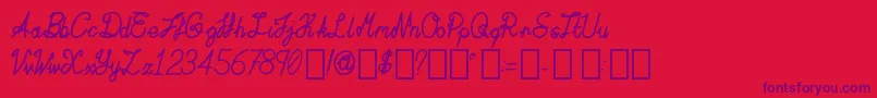 ActaAmour Regular Font – Purple Fonts on Red Background