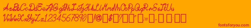 フォントActaAmour Regular – オレンジの背景に赤い文字