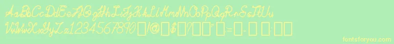ActaAmour Regular Font – Yellow Fonts on Green Background