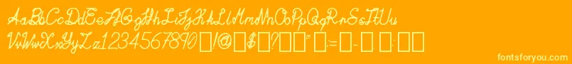 Шрифт ActaAmour Regular – жёлтые шрифты на оранжевом фоне