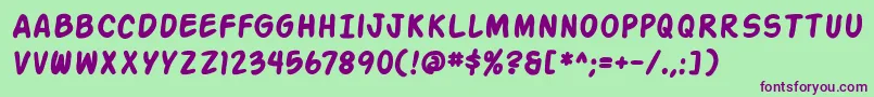 Action Man Bold Font – Purple Fonts on Green Background