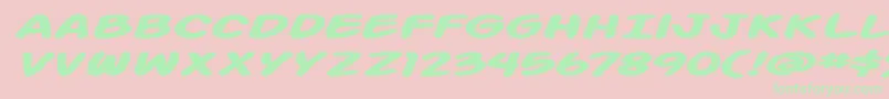 Action Man Extended Bold Italic Font – Green Fonts on Pink Background