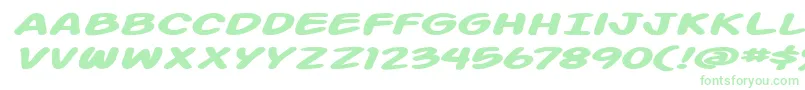 Fonte Action Man Extended Bold Italic – fontes verdes em um fundo branco