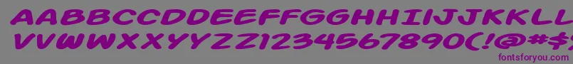 Action Man Extended Bold Italic Font – Purple Fonts on Gray Background