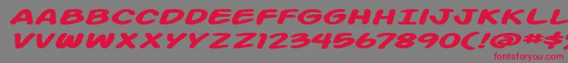 Action Man Extended Bold Italic Font – Red Fonts on Gray Background