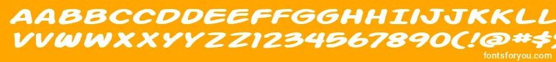 Action Man Extended Bold Italic Font – White Fonts on Orange Background