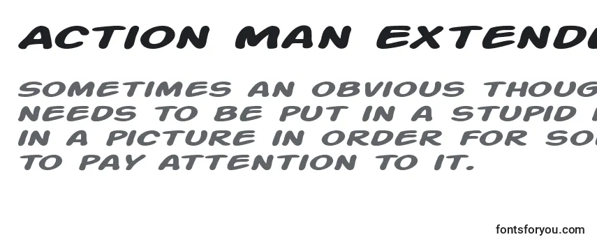 Action Man Extended Bold Italic Font