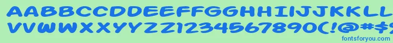 fuente Action Man Extended Bold – Fuentes Azules Sobre Fondo Verde