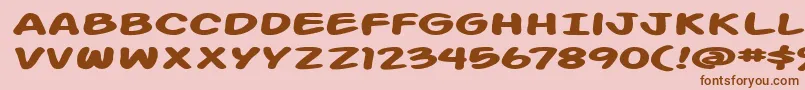 Action Man Extended Bold Font – Brown Fonts on Pink Background