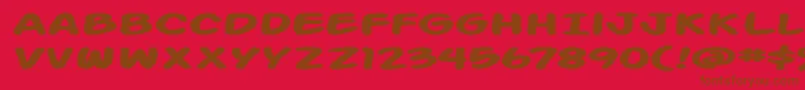 Fonte Action Man Extended Bold – fontes marrons em um fundo vermelho