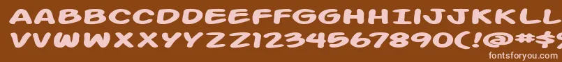 Action Man Extended Bold Font – Pink Fonts on Brown Background