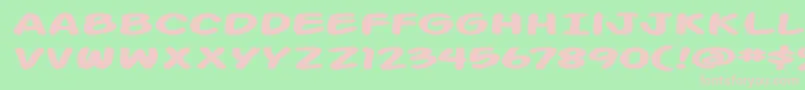 Action Man Extended Bold-Schriftart – Rosa Schriften auf grünem Hintergrund