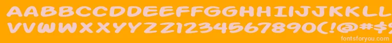 Action Man Extended Bold Font – Pink Fonts on Orange Background