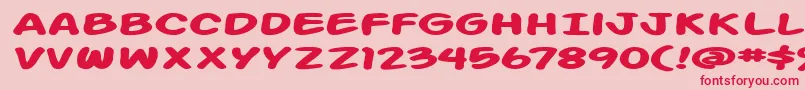 Action Man Extended Bold Font – Red Fonts on Pink Background