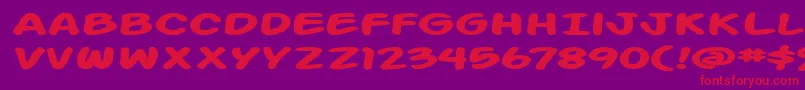 Action Man Extended Bold Font – Red Fonts on Purple Background