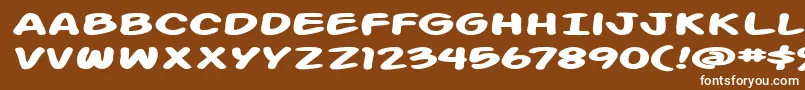 フォントAction Man Extended Bold – 茶色の背景に白い文字