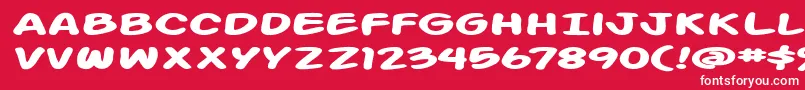 Action Man Extended Bold Font – White Fonts on Red Background