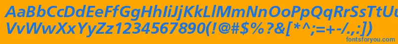 AgforeignerlightcBolditalic Font – Blue Fonts on Orange Background