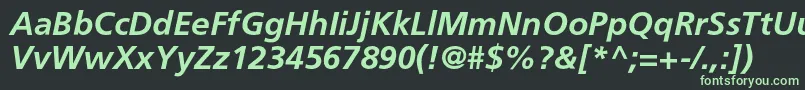 フォントAgforeignerlightcBolditalic – 黒い背景に緑の文字