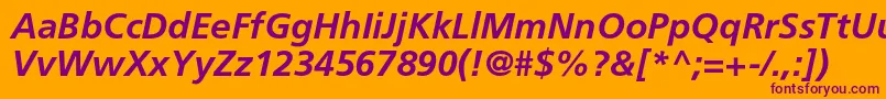 AgforeignerlightcBolditalic Font – Purple Fonts on Orange Background