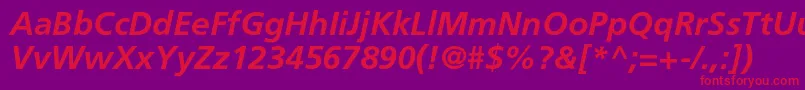 AgforeignerlightcBolditalic Font – Red Fonts on Purple Background