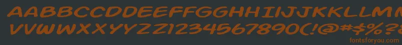 Шрифт Action Man Extended Italic – коричневые шрифты на чёрном фоне