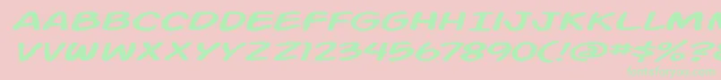 フォントAction Man Extended Italic – ピンクの背景に緑の文字