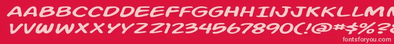 Шрифт Action Man Extended Italic – розовые шрифты на красном фоне