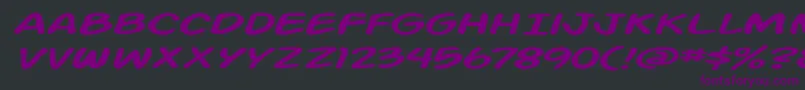 Action Man Extended Italic Font – Purple Fonts on Black Background