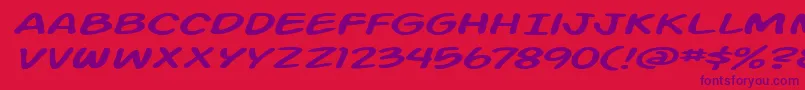 Action Man Extended Italic Font – Purple Fonts on Red Background