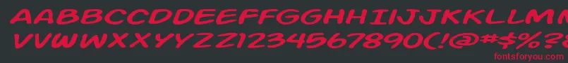 Action Man Extended Italic Font – Red Fonts on Black Background